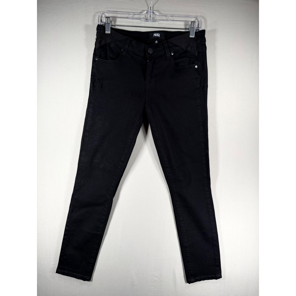 Paige Verdugo Ultra Skinny Maternity Jeans Black Elastic Inset Sz 26 Made in USA
